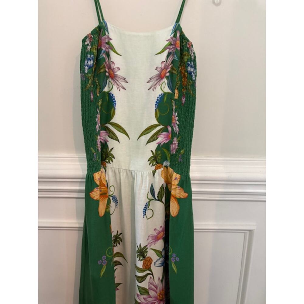 Farm Rio Dress Sweet Bloom Dreamscape Linen Blend Midi Sundress Size Small - Picture 9 of 10